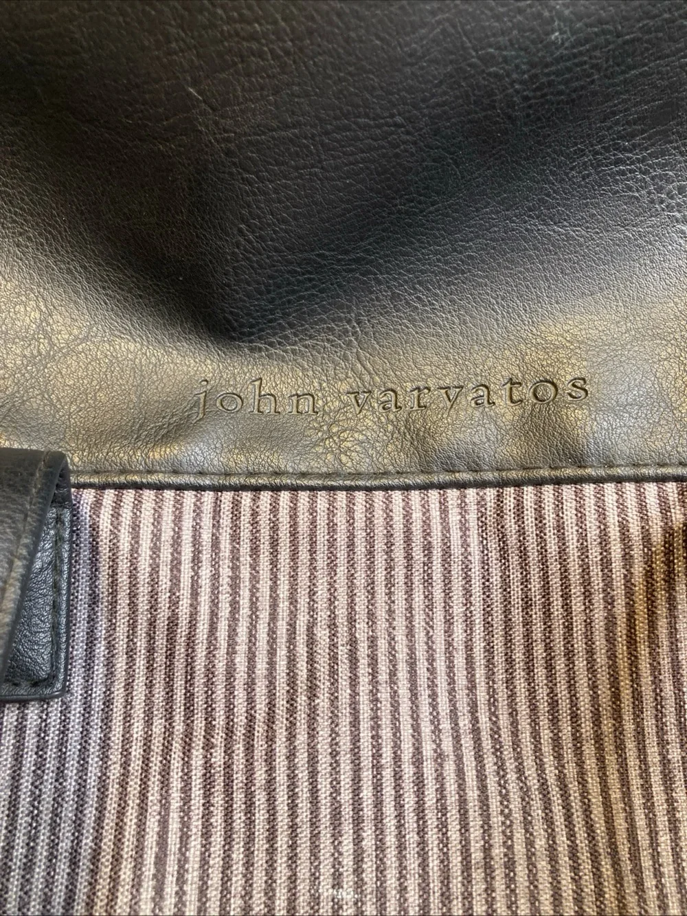 John Varvatos Gray & Black Weekender Gym Travel Duffle Bag Carry On 18”x9”